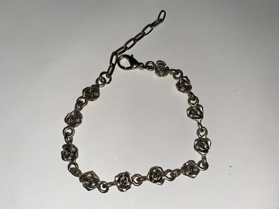 Vintage Rose Eivind Hillestad Bracelet Norway Pewter Modernist EH