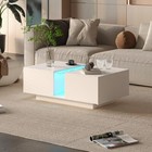 Coffee Table High Gloss White Led Tea Table Storage Drawer Living Room Furniture