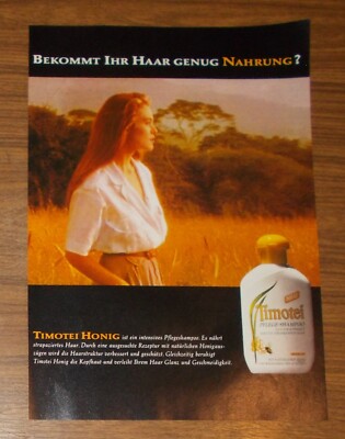 Rare Advertising TIMOTEI HONEY Shampoo - Is Your Hair Getting Enough Food? 1992