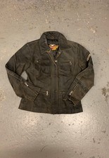 Vintage Harley-davidson Genuine Leather Jacket With Logos Women's S