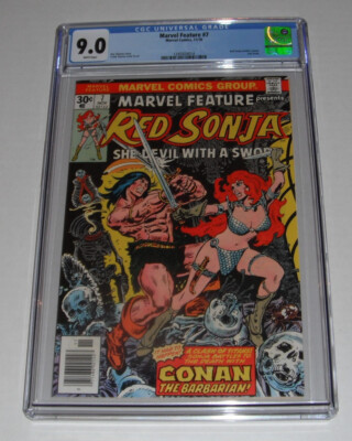 Marvel Feature # 7...CGC Blue 9.0 VF-NM grade...1976 comic--Red Sonja+ Conan-dx