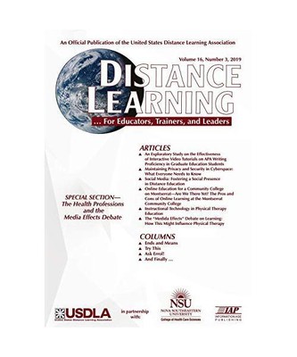 Distance Learning  - Volume 16  Issue 3  2019