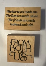 Wedding Wishes (2) Rubber Stamps - Sentiment ~ Hearts ~ From Both Vintage