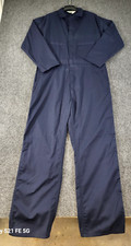 Vtg Key Imperial Lightweight Shop Coveralls Men Waist 42 Navy Long Sleeve Zip Up