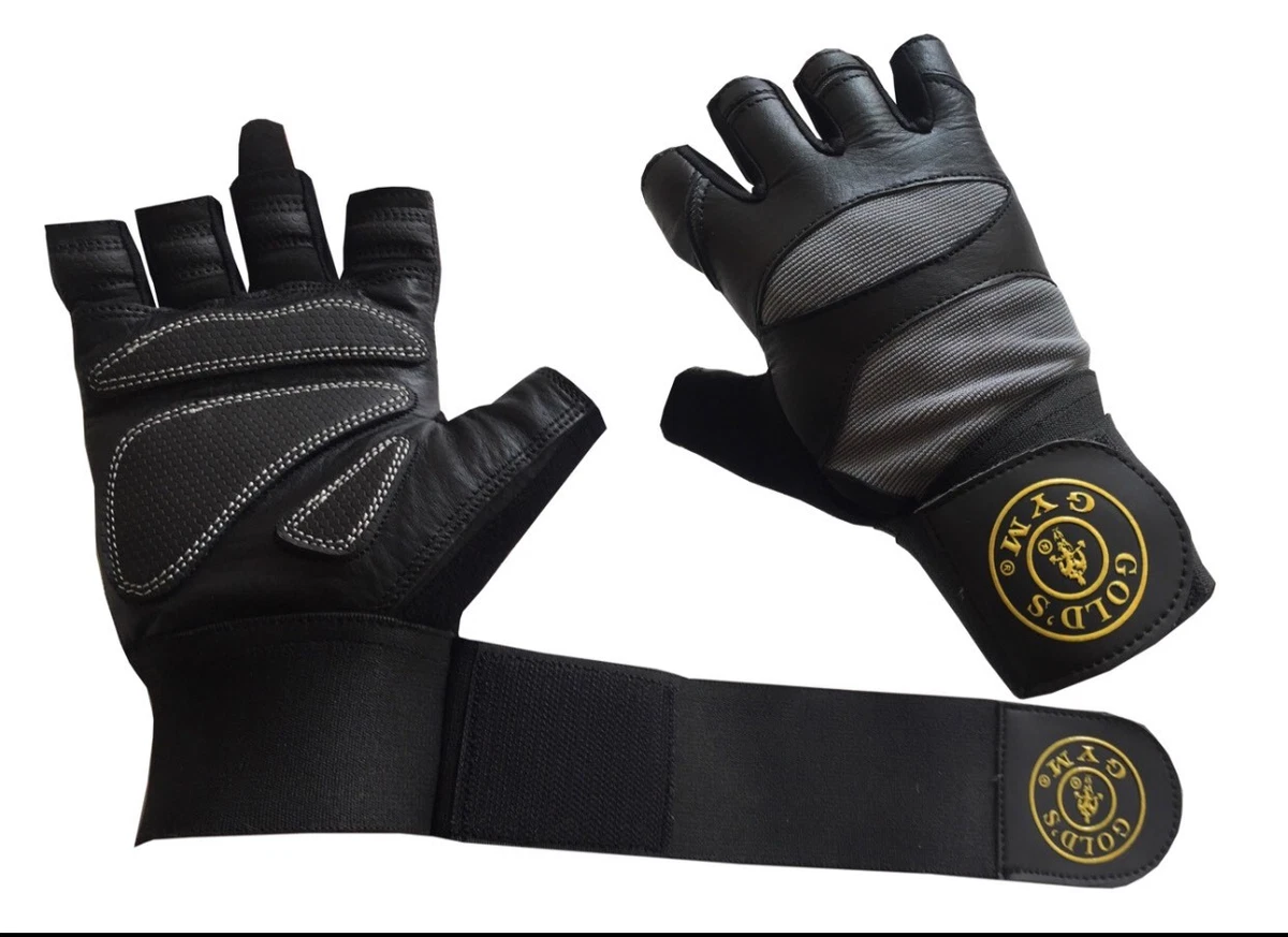 Gold's Gym Black Workout Weight Lifting Training Fitness Gloves with Strap