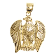 New 14k Yellow Gold Eagle Pendant