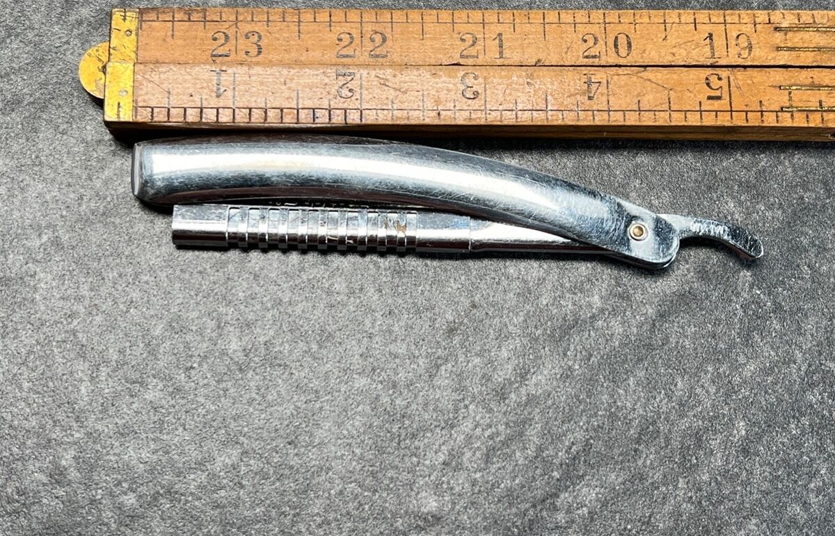 VTG Spornette Silver Tone Handle Hair Shaper Straight Razor VTG Spornette Silver Tone Handle Hair Shaper Straight Razor