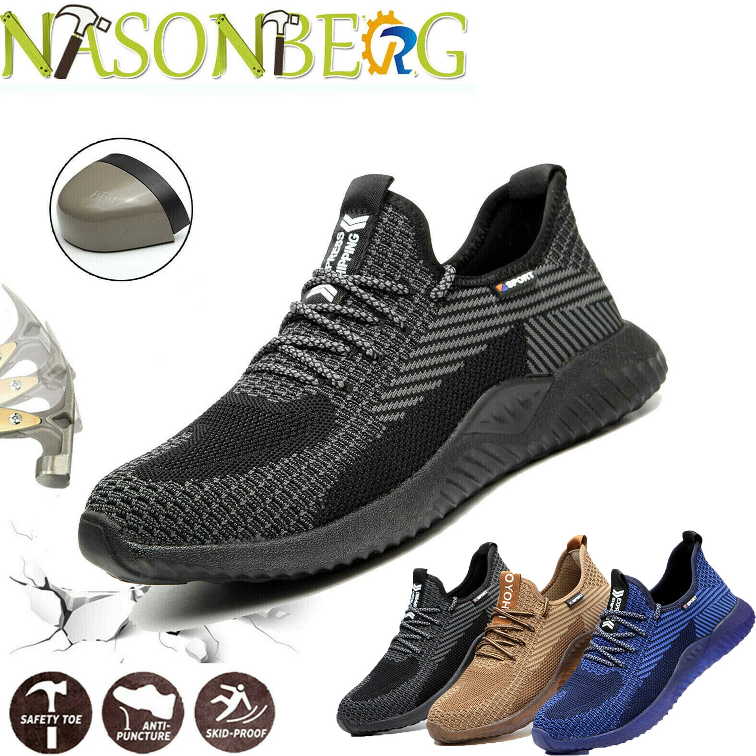 Mens Work Safety Shoes Steel Toe Cap Bulletproof Boots Indestructible Sneakers