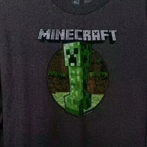 Minecraft Mojang Jinx с длинным рукавом серый пуловер молодежный XL 16-18 графический принт  - Изображение 3 из 4