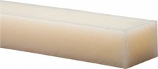 Made in USA Off-White Nylon Rectangular Bar, 48" Long x 2" Wide x 1" High