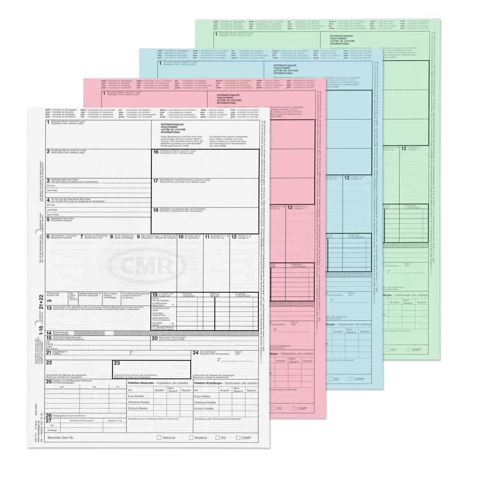 Cartas de porte CMR x 500 uds., internacional, autoproclamables, Art.Nr 280701 - Imagen 4 de 4