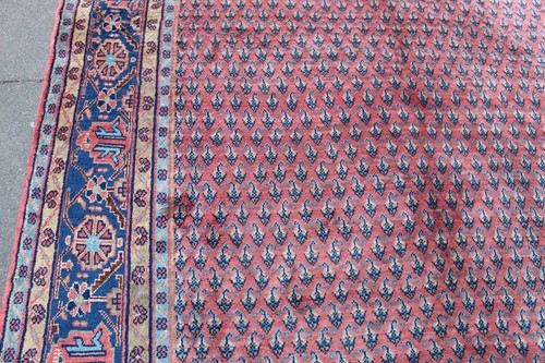 Vintage Worn Hand Made Traditional Oriental Wool Pink Blue Carpet 315x197cm - Picture 7 of 16