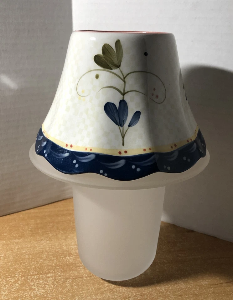 Homco петух синий керамический абажур и матовый нижний подсвечник 8» высотой - Изображение 3 из 4