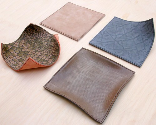 TASCHENLEERER ECHT LEDER MODELLIERBAR 20x20 cm HANDARBEIT Canapart! N - Bild 4 von 7