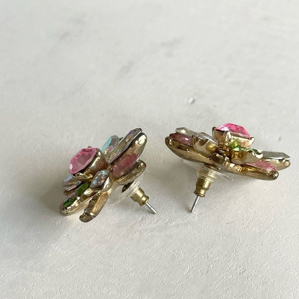 Betsey Johnson Brilliant Crystal Birds Earrings Yellow White