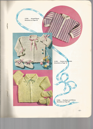 Crochet Knit Patterns Baby Bonnets Caps Booties Mitts Dress Infants Vtg 50s M90 - Picture 9 of 10