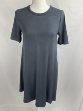 Lou & Grey Size XS Gray Dress Short Sleeve Pullover Rayon Round Neck Ann Taylor