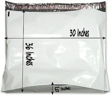 100 30x36x5 Extra Large White Poly Mailer Envelope Bag Expandable Gusseted