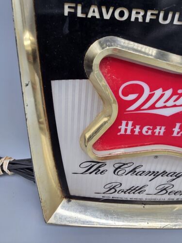 Vintage 1960s70s Miller High Life Beer Lighted Sign Bar Pub Light Display - Picture 6 of 9
