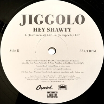 Jiggolo - Hey Shawty - Capitol Records - Y 0946 3 38239 1 4
