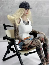 1:6 Scale Camping Folding Chair Camping Light Model For Dollhouse Scene Model