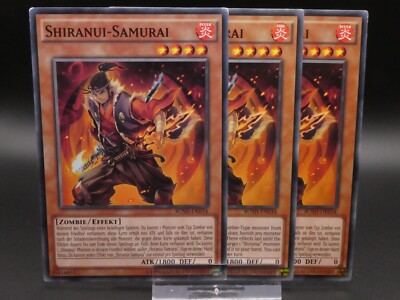 Yugioh Playset 3x Shiranui-Samurai BOSH DE034/ Common/ Excellent/ Deutsch