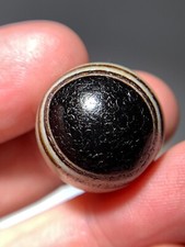 Natural Agate Dzi Bead " 2 Eyes " Daluo Amulet Pendant 19.6mmx18.5mm