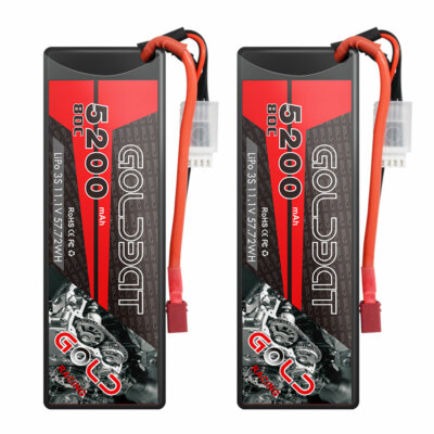 HOOVO 3S Lipo Akku 11,1V 5200mAh 80C - RC Akkus Mit EC5 Stecker HardCase (2 Stück)
