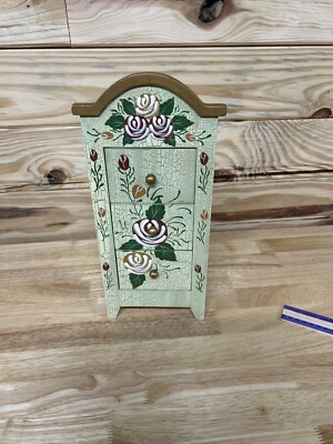 Country cottage small jewelry dresser. Crackle paint technique! Pretty green  | eBay