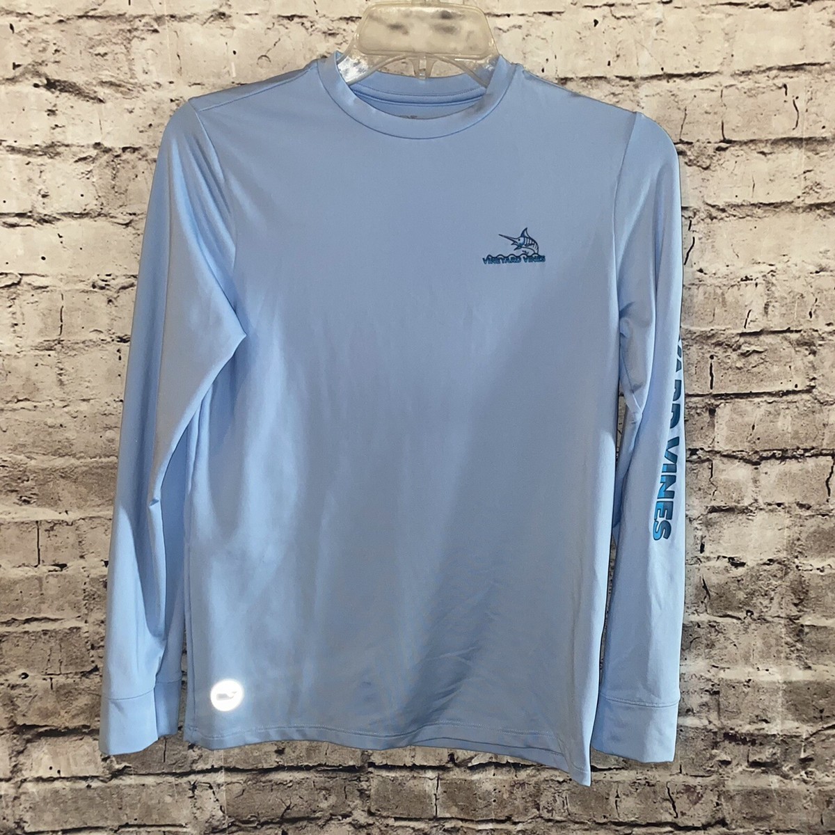 Vineyard Vines Kids Boys Shirt M 12/14 Blue Swordfish Compression