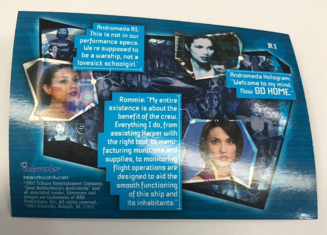 2001 INKWORKS ANDROMEDA TRADING CARD THE THREE FACES OF ROMMIE CHASE ...