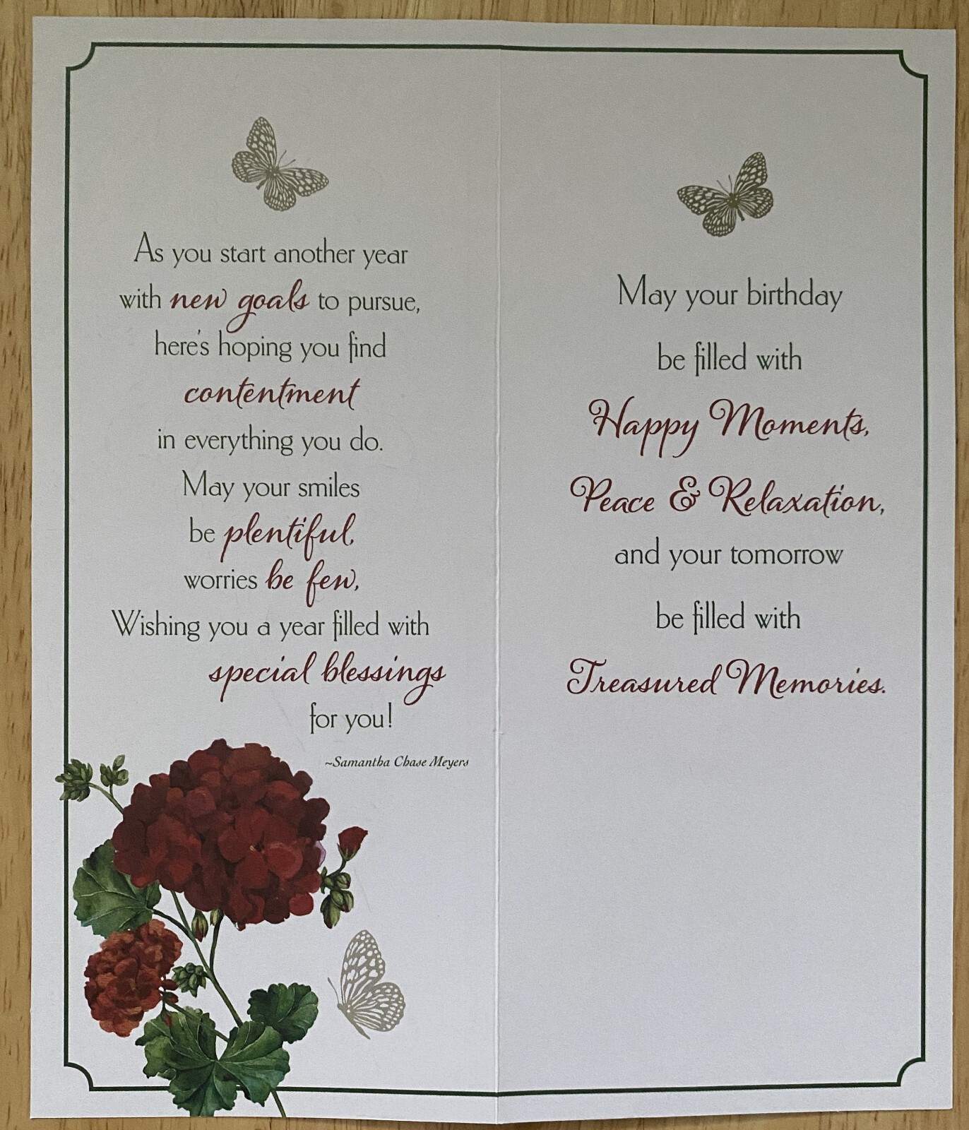 Lot of 4 Samantha Chase Meyers Thoughts and Inspirations Birthday Cards