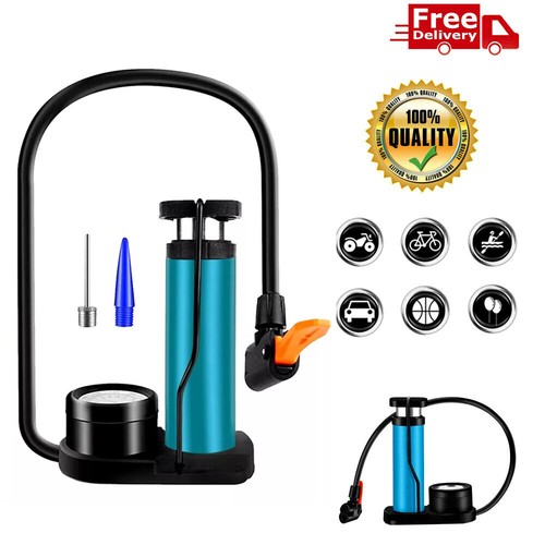 Portable Mini Bike Foot Activated Pump with Pressure Gauge Bicycle Tire Air Pump eBay