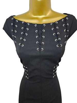 Karen Millen::パーティードレス:UK12[RESALE] Karen Millen 12 UK Vintage Black Eyelet Tailored Classic