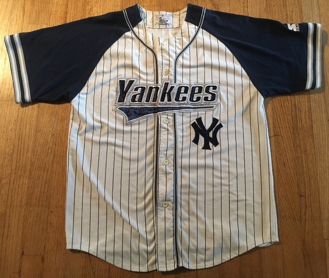 Vintage 90’s New York Yankees Baseball Jersey Pin Stripe Adult L