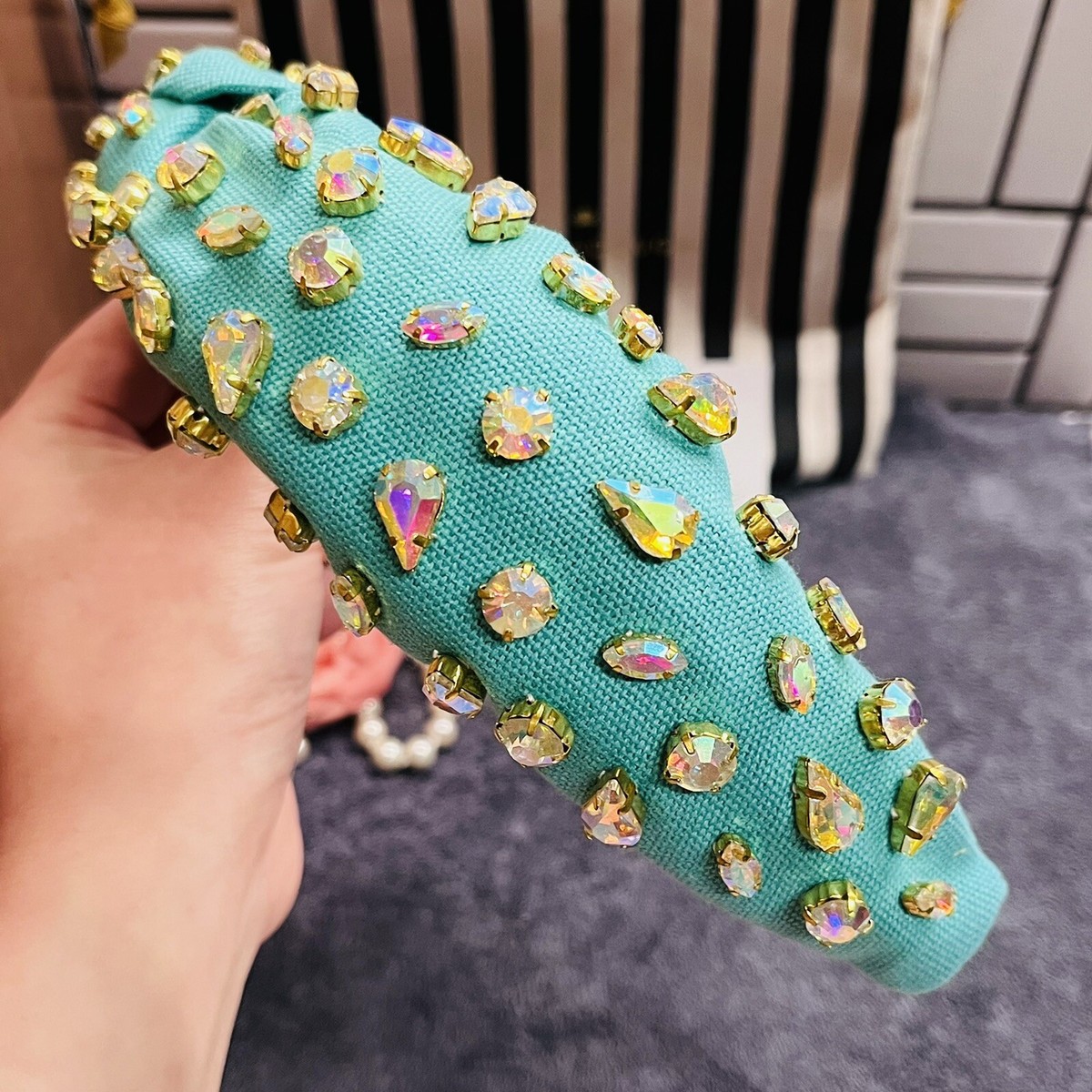 Lele Sadoughi Multicolor Braided Headband - Purple, Pink, Blue, Orange, Teal Shop the Lilly Pulitzer and Lele Sadoughi Headband Collaboration main image 4