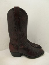 Tony Lama Oxblood Smooth Ostrich Leather Cowboy Boots Sty 03412 Men Sz 8.5 D USA