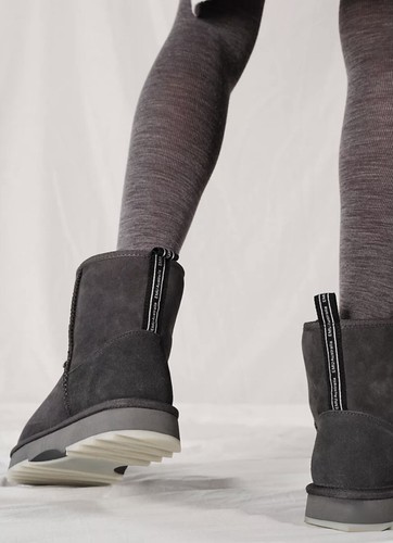Mini stivale shearling grigio resistente all'acqua Free People Emu Australia Sharky 40/9 Nuovo con etichette - Foto 3 di 8