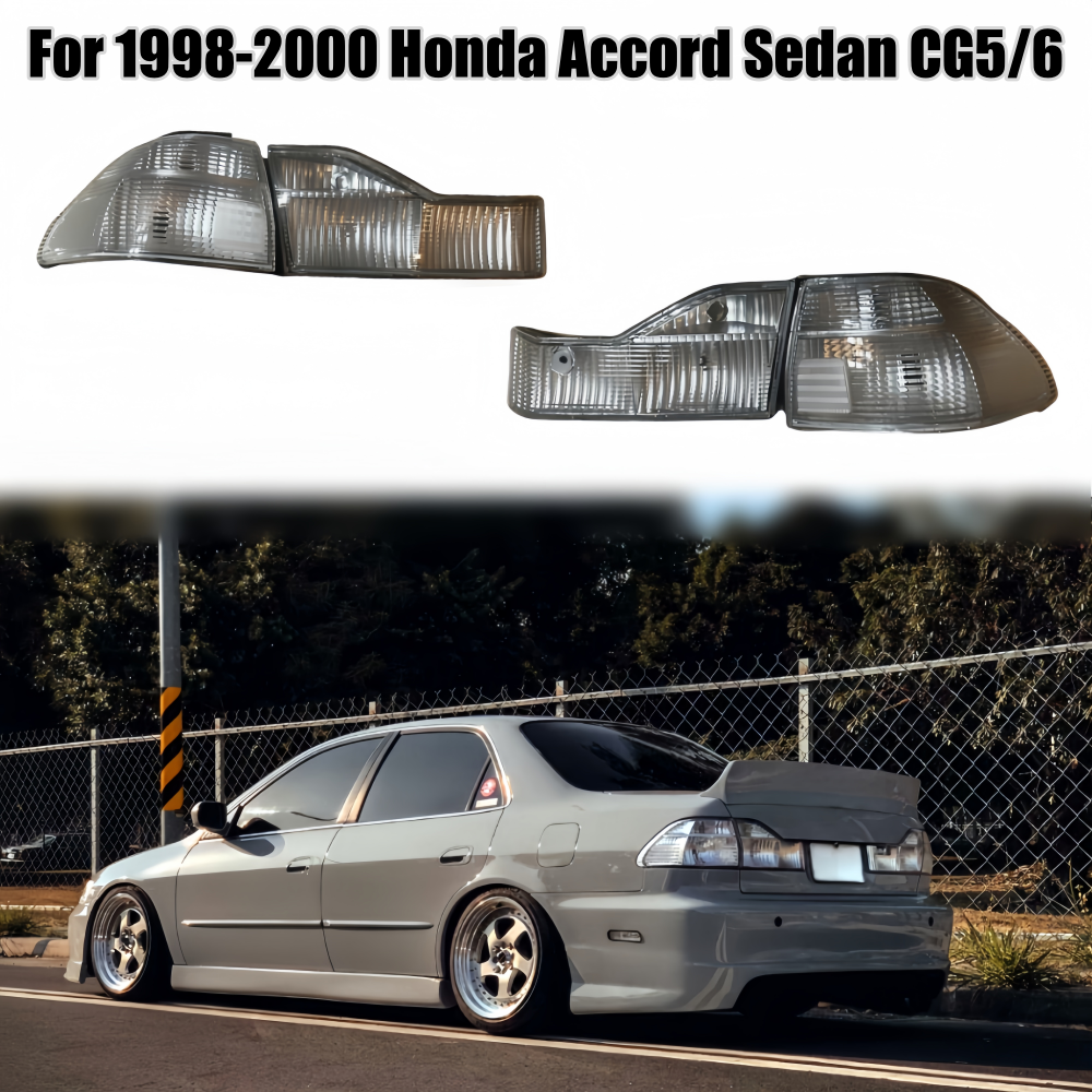 Crystal Clear Lens Rear Tail Lights for 1998-2000 Honda Accord