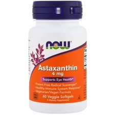 Now Foods Astaxanthin 4mg Veggie Softgels - 60 - Supports Eye Health