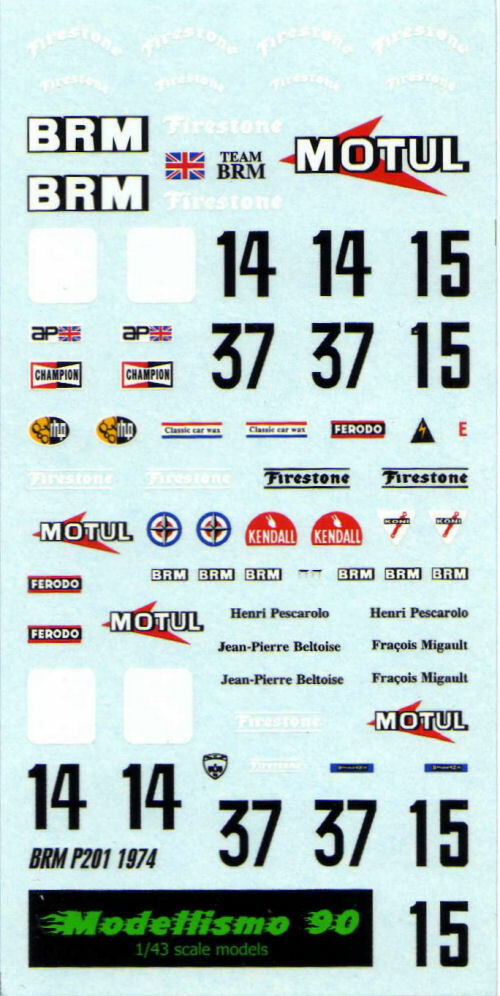Decal BRM P201 F.1 "Motul" 1/43 Modellismo 90