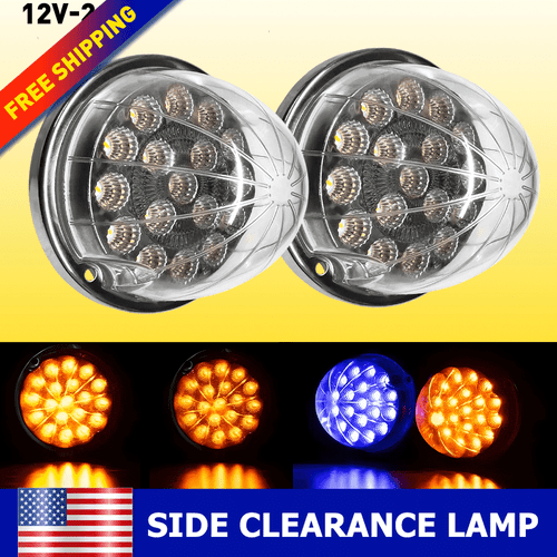 12V Watermelon LED Lights 19 SMD Super Amber Blue Side Marker Turn Signal Chrome - Picture 22 of 24