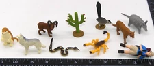 Lot Safari LTD Desert Animal Figure Toy Cactus Snake Scorpion Wolf Lion