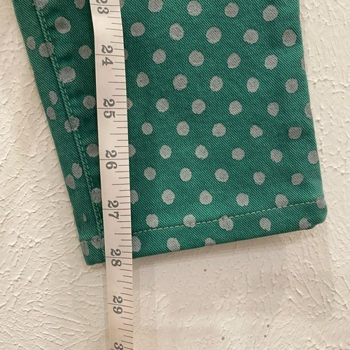 Current Elliott Green & White Polka Dot Skinny Jeans sz 27 Artsy Fun - Picture 6 of 6