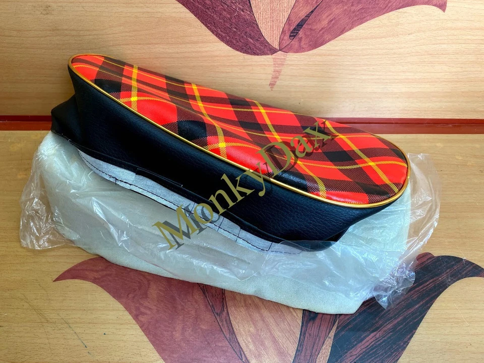 Honda Z50M 1967 cubierta de asiento y espuma. Cubierta de sillín de asiento de tartán Monkey Z50 M a NOS. Foto 4 de 4