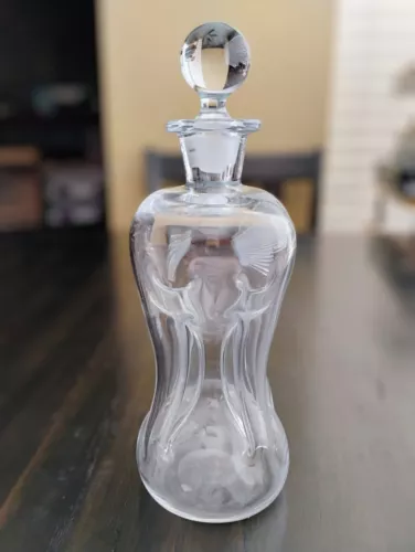 Very Cool & Unique Antique Vintage Kluk Kluk Glass Decanter