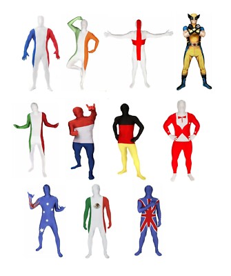 Morphsuits Herren Party Ganzkörper Flaggen Kostüm unsichtbarer Overall