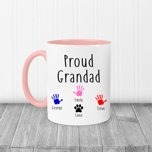 Proud Grandad, Dad, Mom Personalised Printed Mug plus coaster, Father's Day Gift - Picture 7 of 8