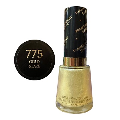Revlon Nail Enamel Top Coat 775 Gold Glaze 0.50 oz Discontinued