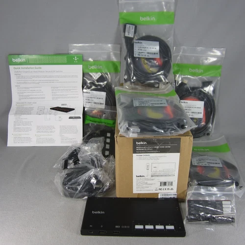 Belkin Modular 4 Port 2 Head Base HDMI SKVM Switchbox PP4.0 F1DN204MOD-HH-4 kvm